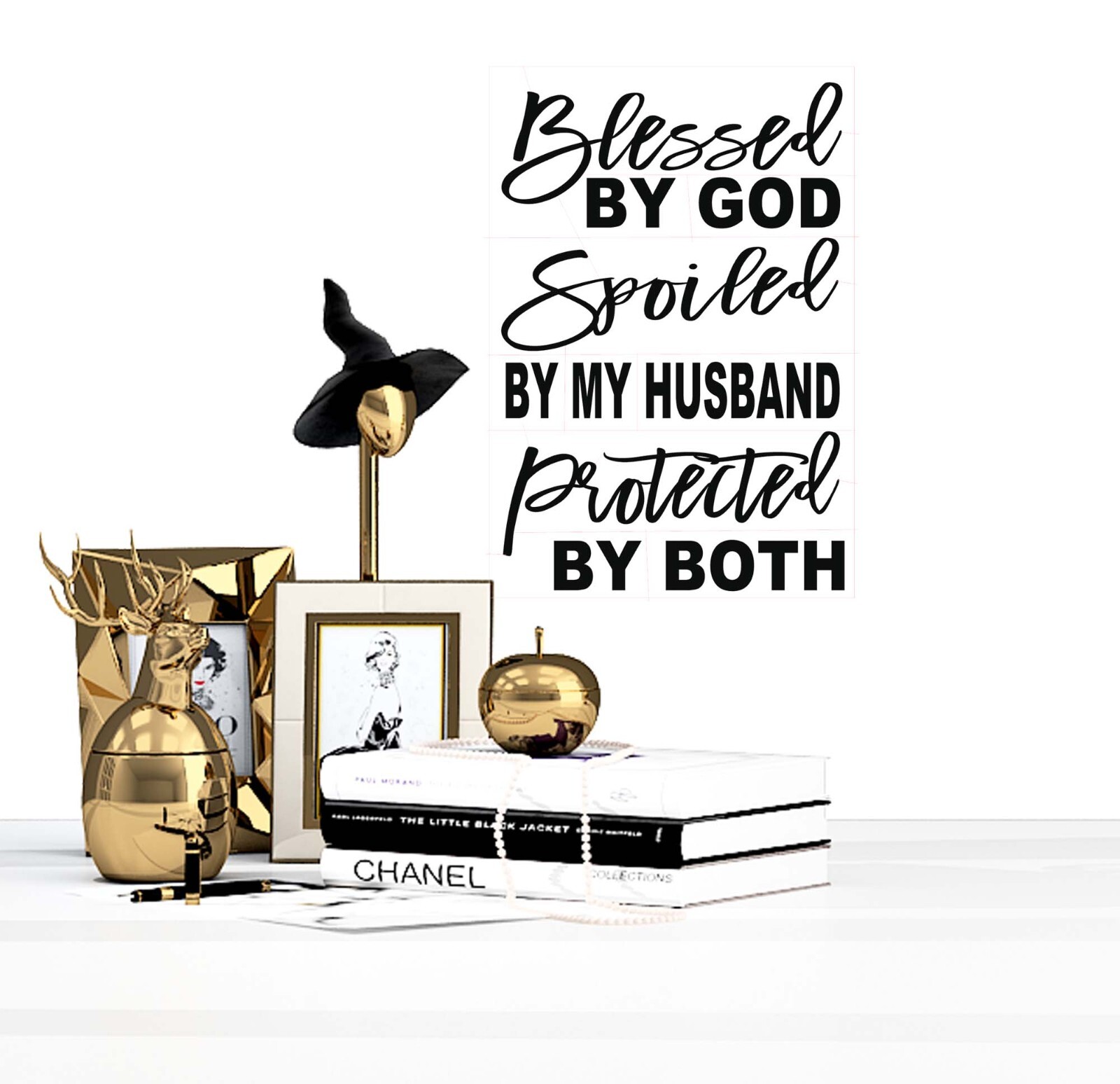 Blessed by God Spoiled by Husband decal Protected by Both vinyl sticker car truc