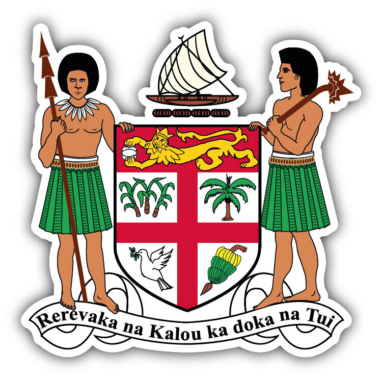 Fiji Coat Of Arms Car Bumper Sticker Decal ”SIZES”