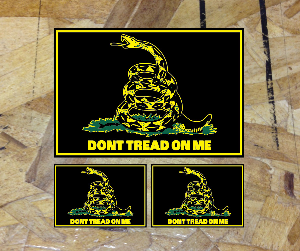 Black / Yellow Don’t Tread On Me Gadsden Flag Sticker Decal Truck car – 3 for 1