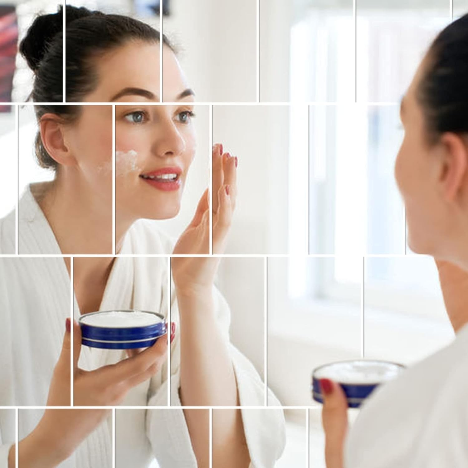 Reflective Wall Decor: 10 Adhesive Silver Mirror Stickers – 4 x 6 Inches
