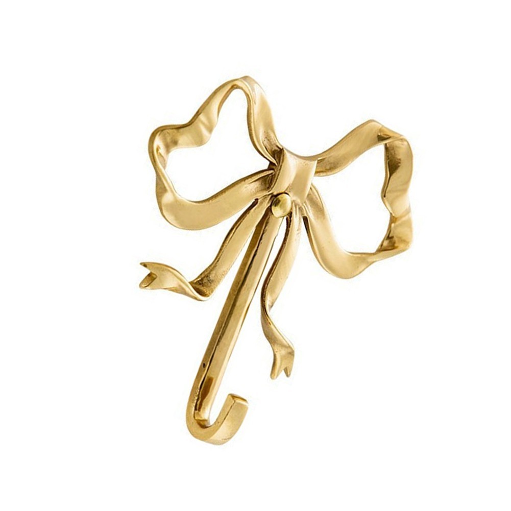 Wall Hooks with Bowknot Design Gold Tone Alloy 2.55 x 2.16 Inch per Piece