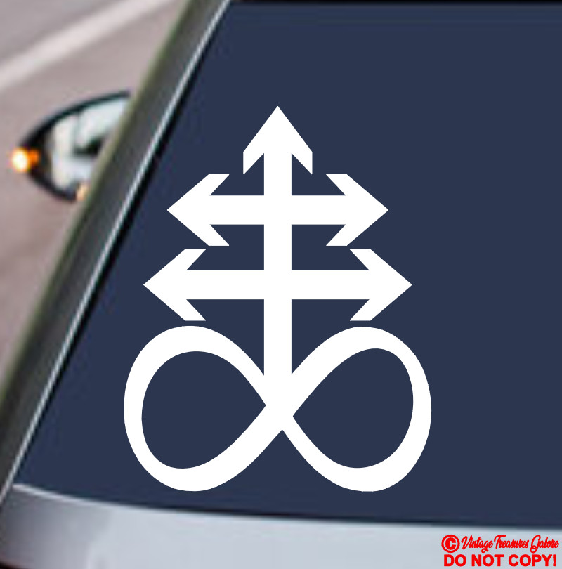 LEVIATHAN CROSS Vinyl Decal Sticker Car Back Window Bumper Satanic Symbol Sulfur