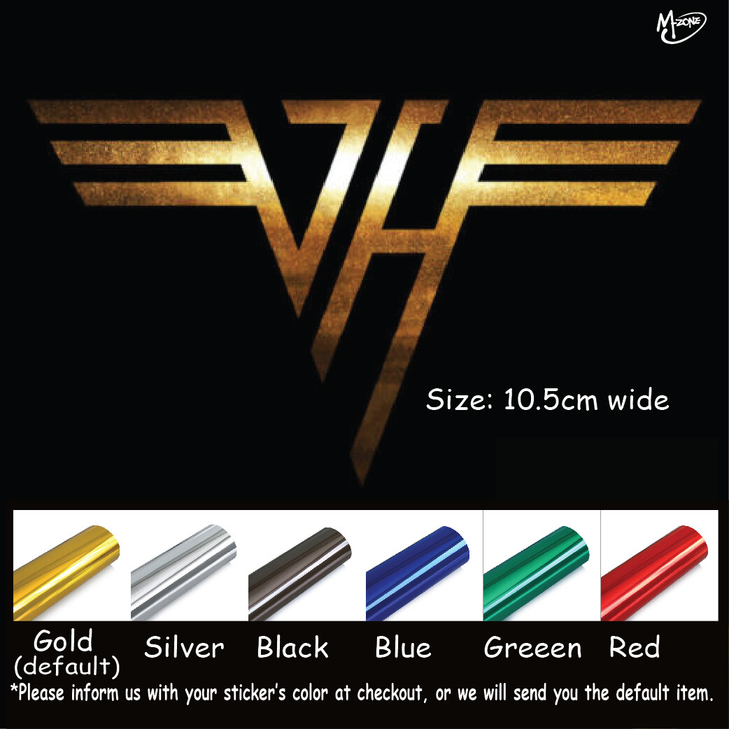 Van Halen Decal Stickers Metallic Chrome Effect 10.5cm Wide die cut best giftsG