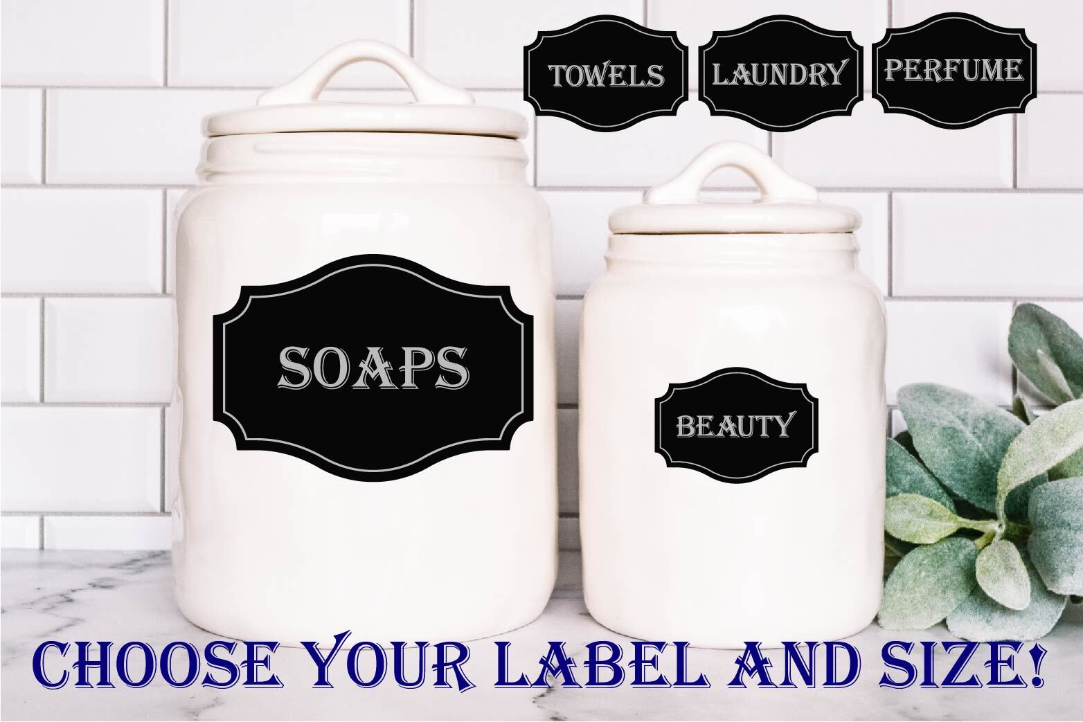 Bathroom Label Decal Sticker Bath Jar Soaps Wash Room Beauty Home Decor Laundry
