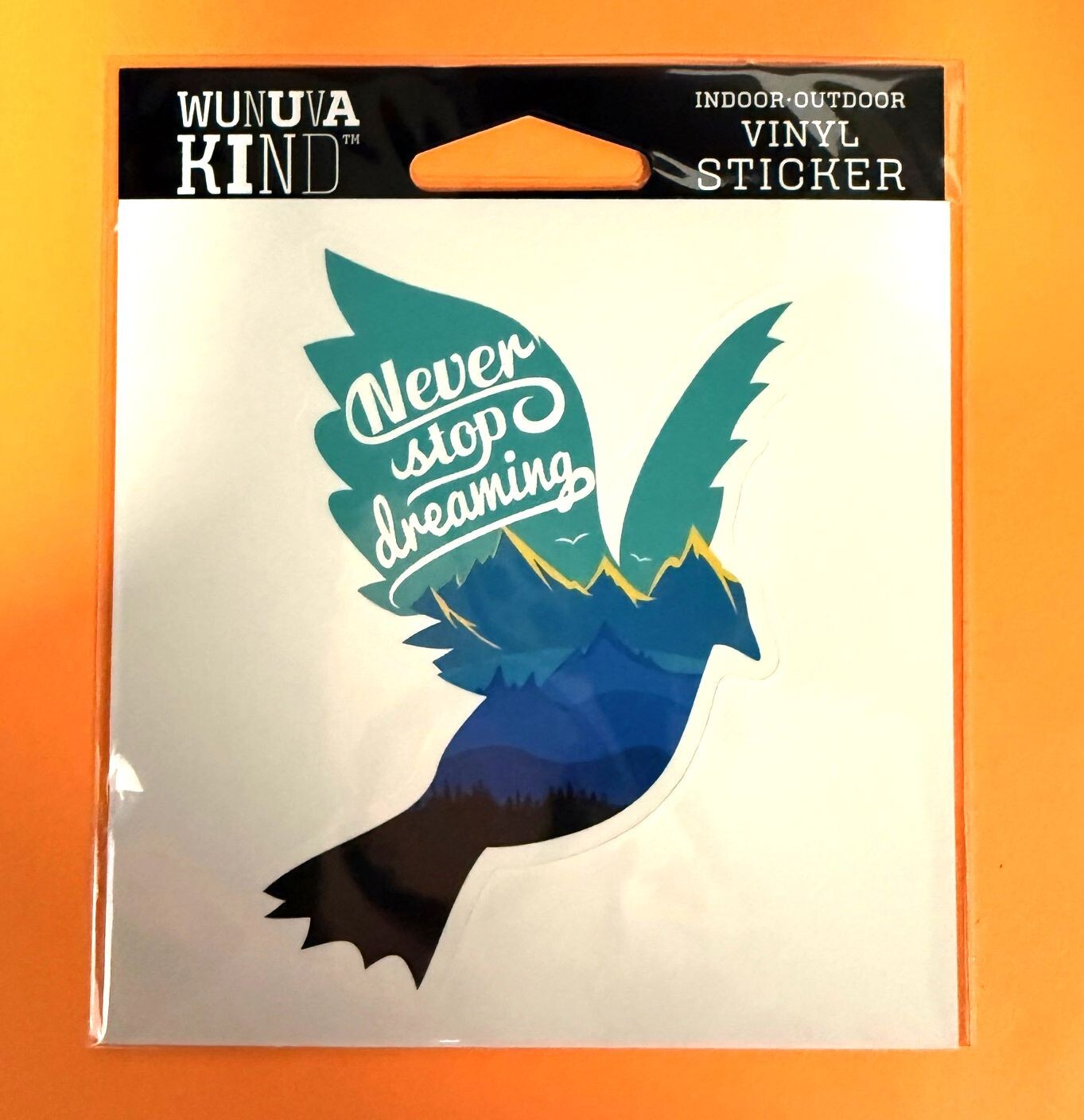 NEVER STOP DREAMING BIRD INSPIRATIONAL 4″ VINYL DECAL STICKER FREE SHIP