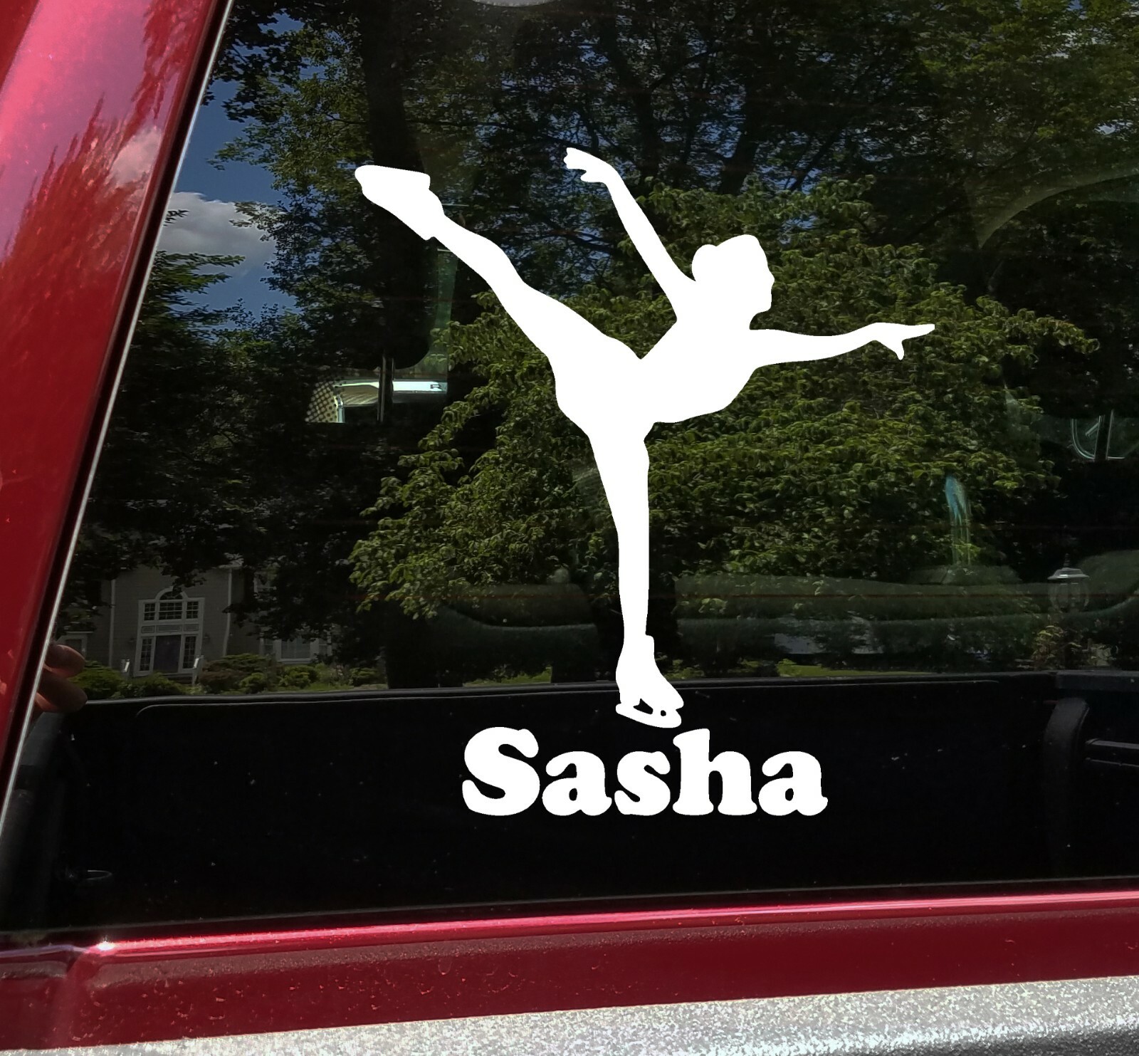 Ice Figure Skater with Custom Name Vinyl Decal V1 | Spiral Artistic Skating