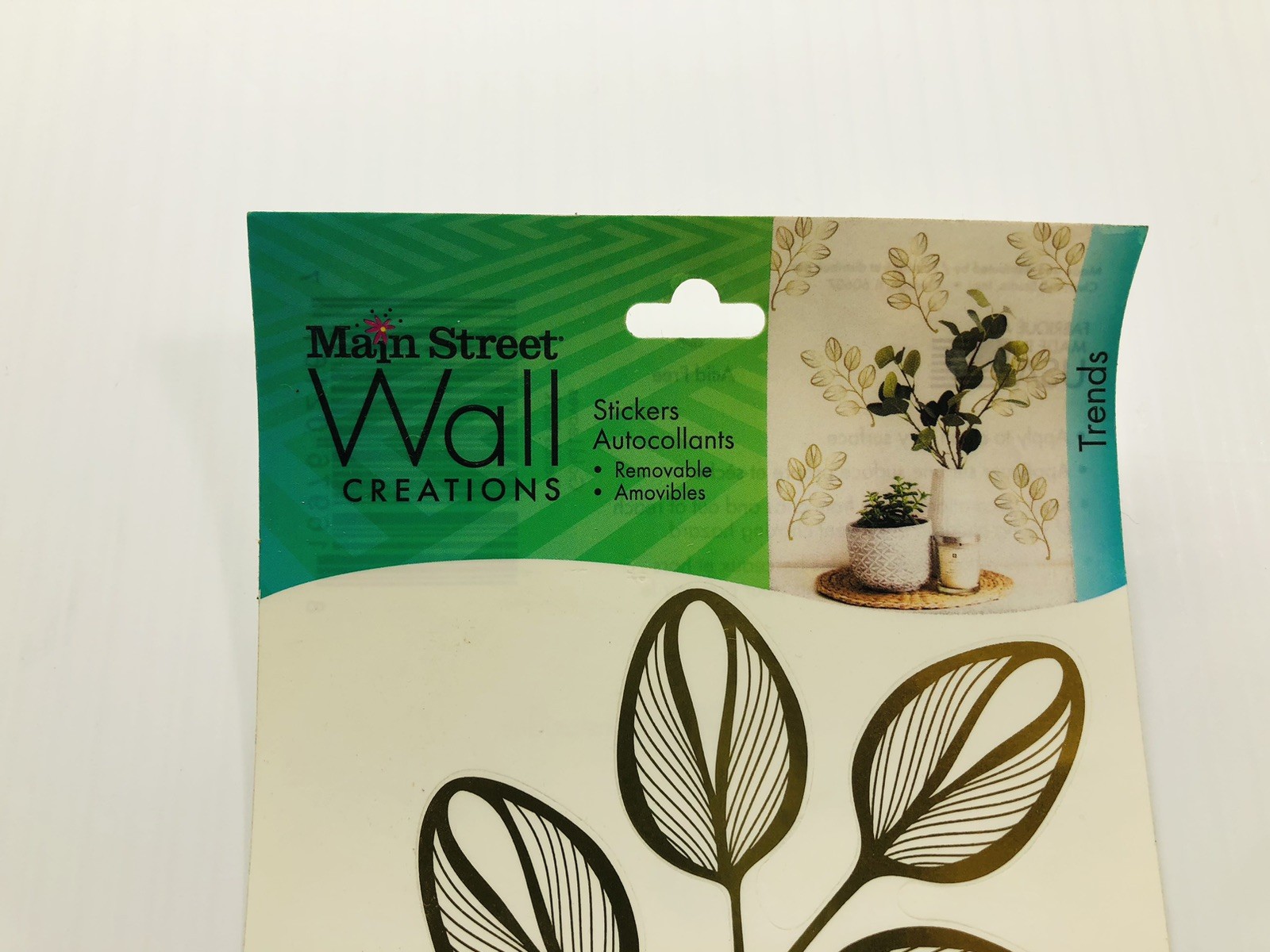 Removable Metallic Gold Leaves Leaf Design Stickers Wall Decor Decal Elegant Mod