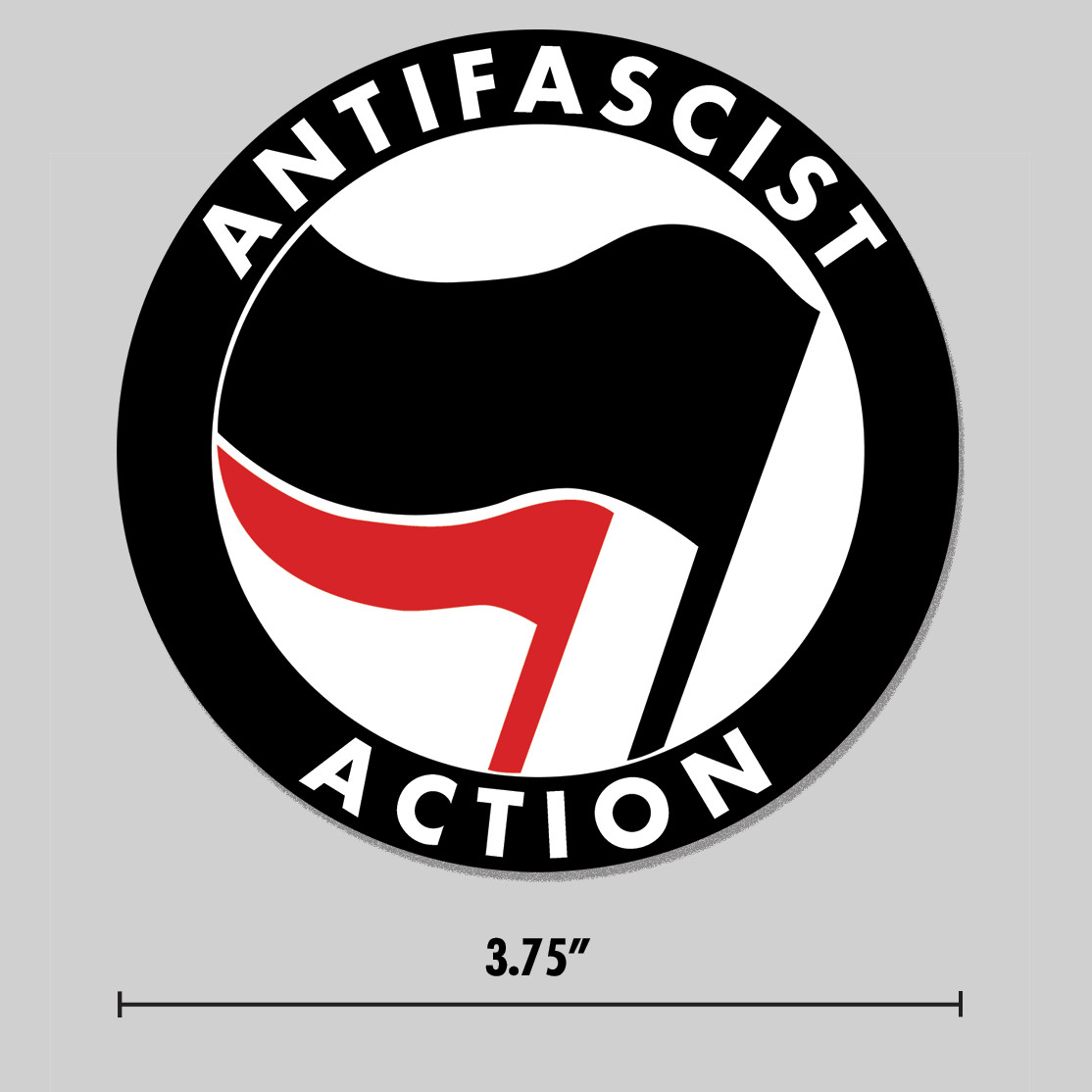 Anti-Fascist Sticker American English Antifa Logo 3.75″ Vinyl Decal
