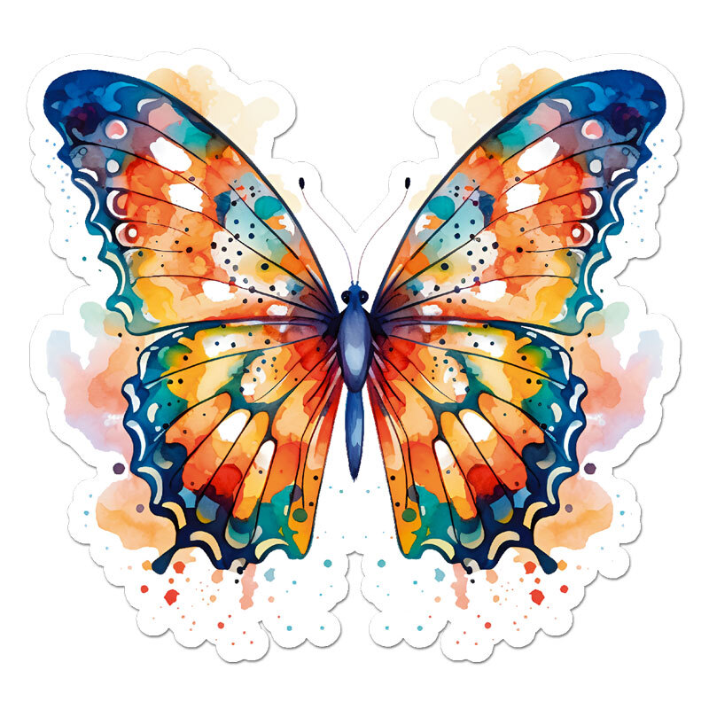 Watercolor Butterfly, Vinyl Decal Sticker, Indoor Outdoor, 3 Sizes, #11994