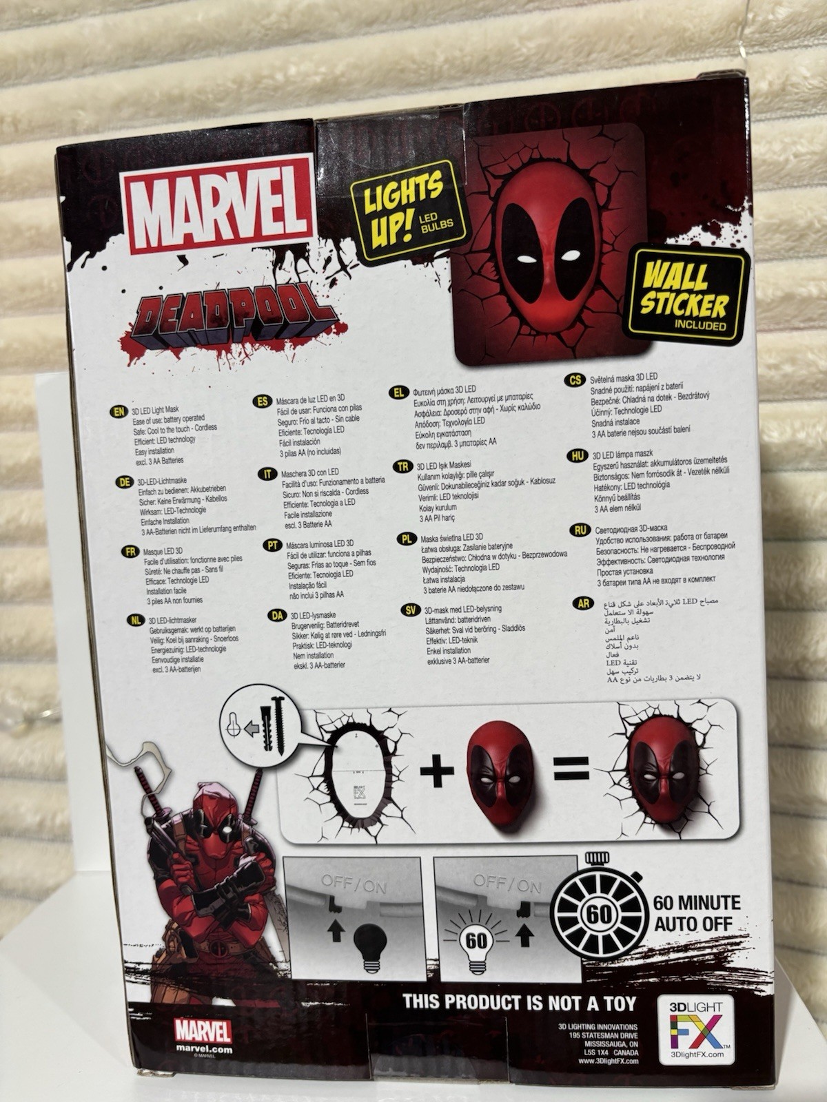 Deadpool 3D Deco Light LED Bulbs And Wall Sticker