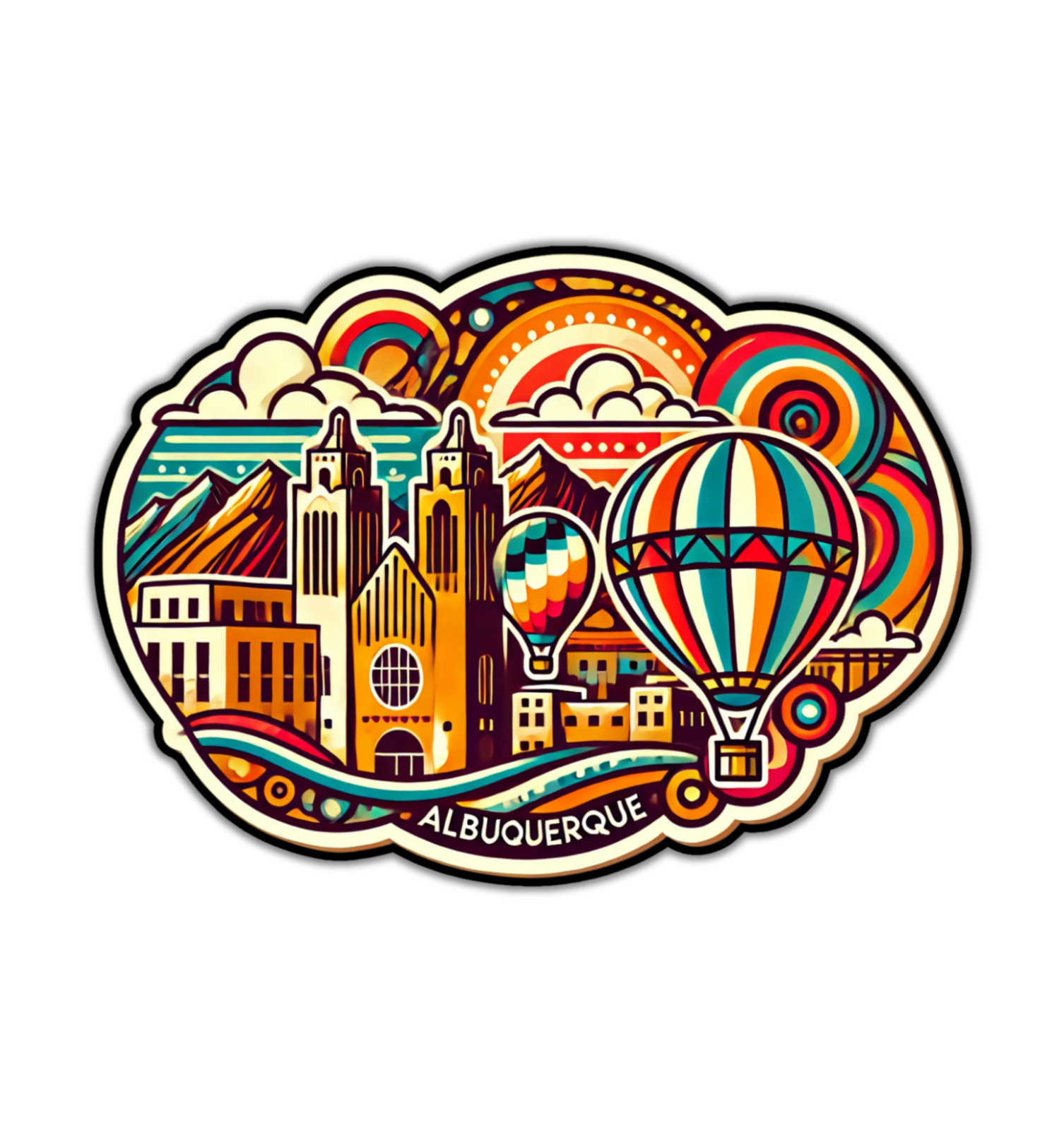 Albuquerque New Mexico Fridge Magnet or Laptop Sticker