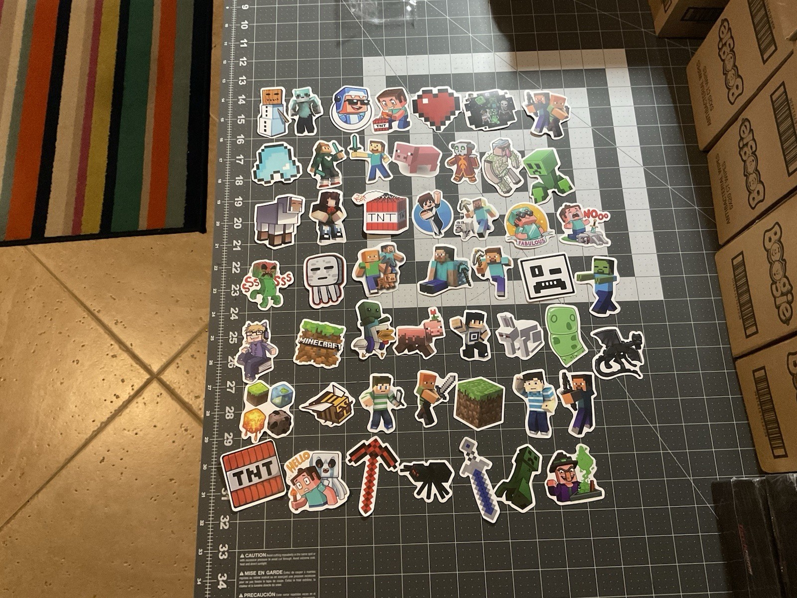 50 Count Minecraft Sticker Lot, Linch Box, Water Bottle, PC, New Unused