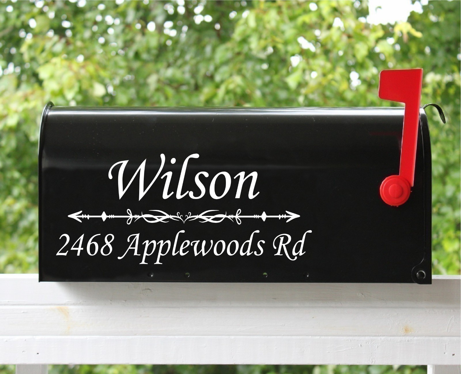 Set of 2 Mailbox Decal 11″x4.75″ Name /w Address Custom Personalized – 12 Fonts