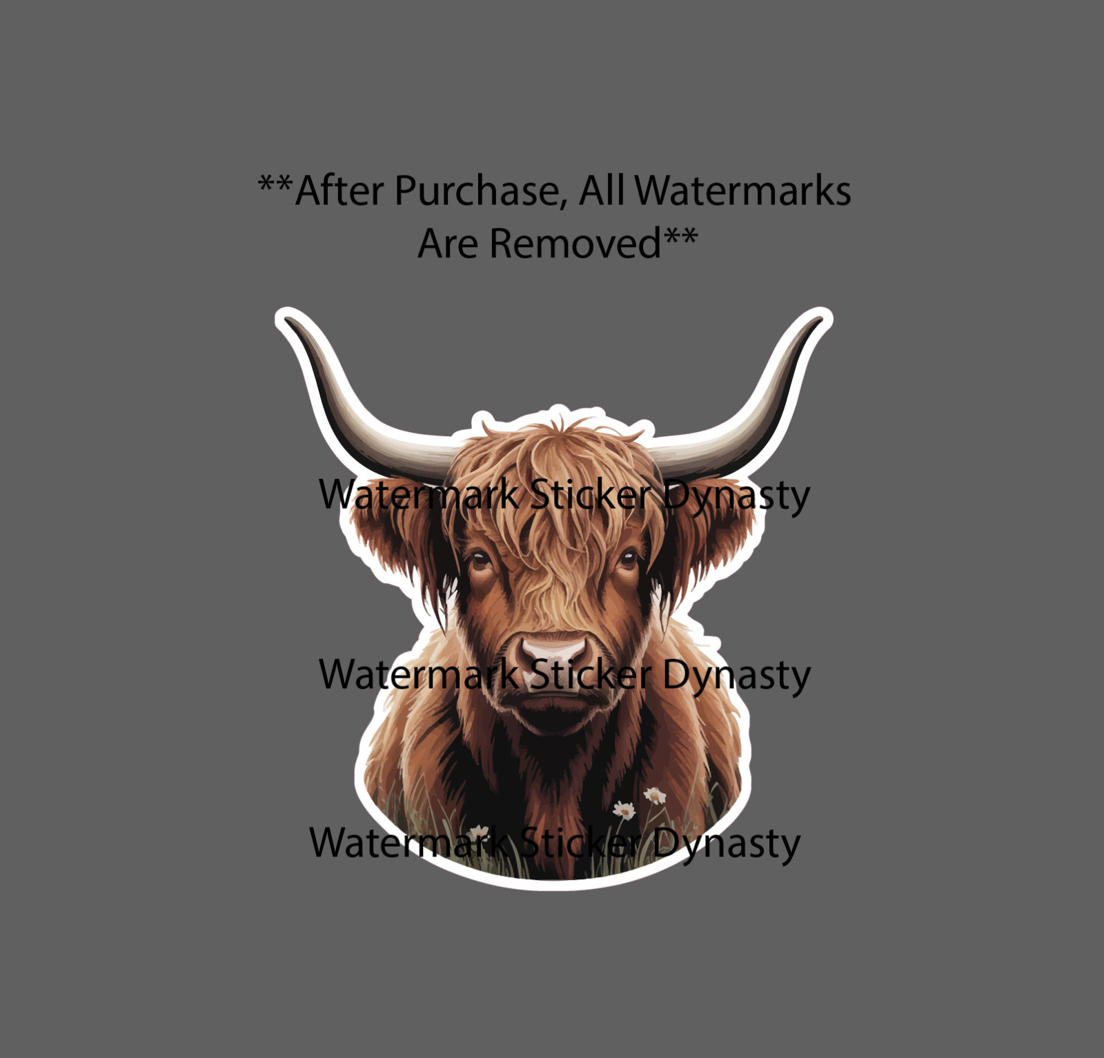 Highland Cow Sticker Waterproof Decal Animal Farm Farmhouse Livestock Gift NEW