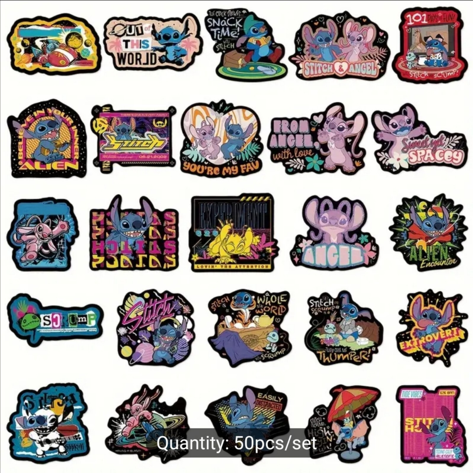20 PCS Disney Lilo And Stitch Angel Scrump Mix 2 Stickers BRAND NEW