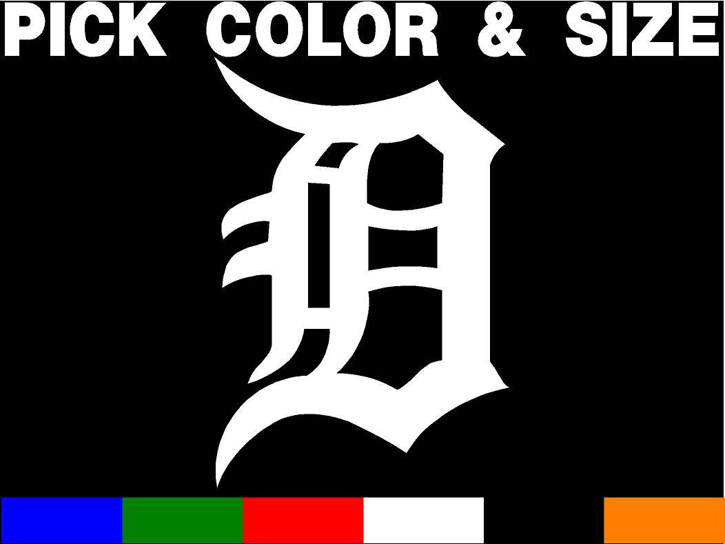 DETROIT TIGERS LOGO 7YR VINYL CAR DECAL STICKER MLB Old English D 4 car or truck