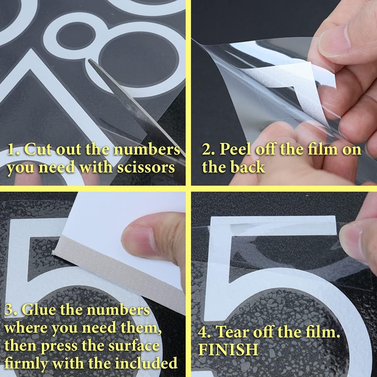 2 Inch Reflective Mailbox Numbers Sticker Set 0-9 5 Sets Vinyl
