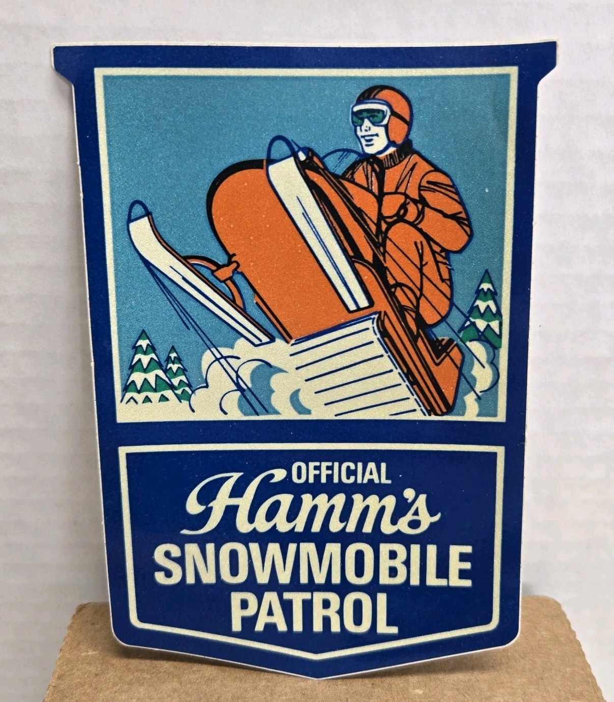 (VTG) 1960s Hamm’s Beer Official Snowmobile Patrol Sticker Decal Vinyl