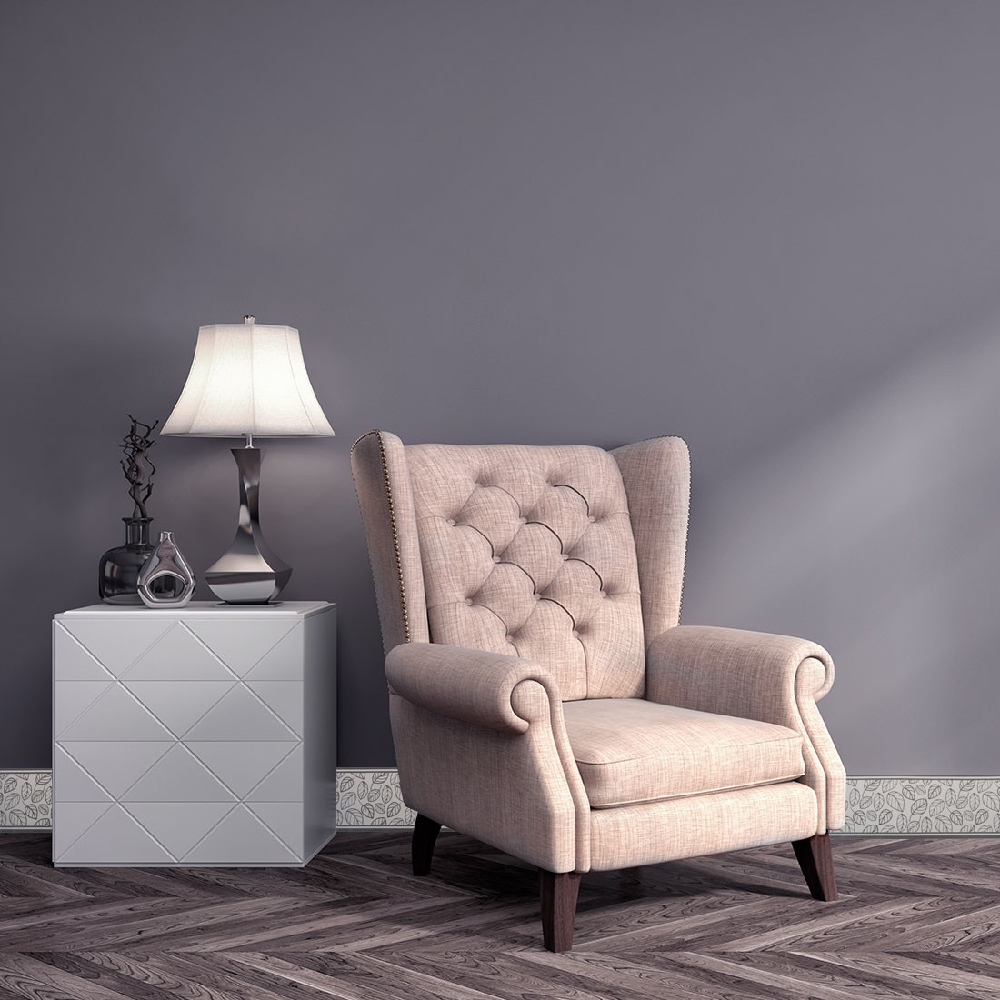 Wall Paper Border Self Stick PVC Gray Black Leaves Pattern Wall Window Decor