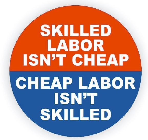 Skilled labor Isn’t Cheap Hard Hat Decal Hardhat Sticker Helmet Label H147