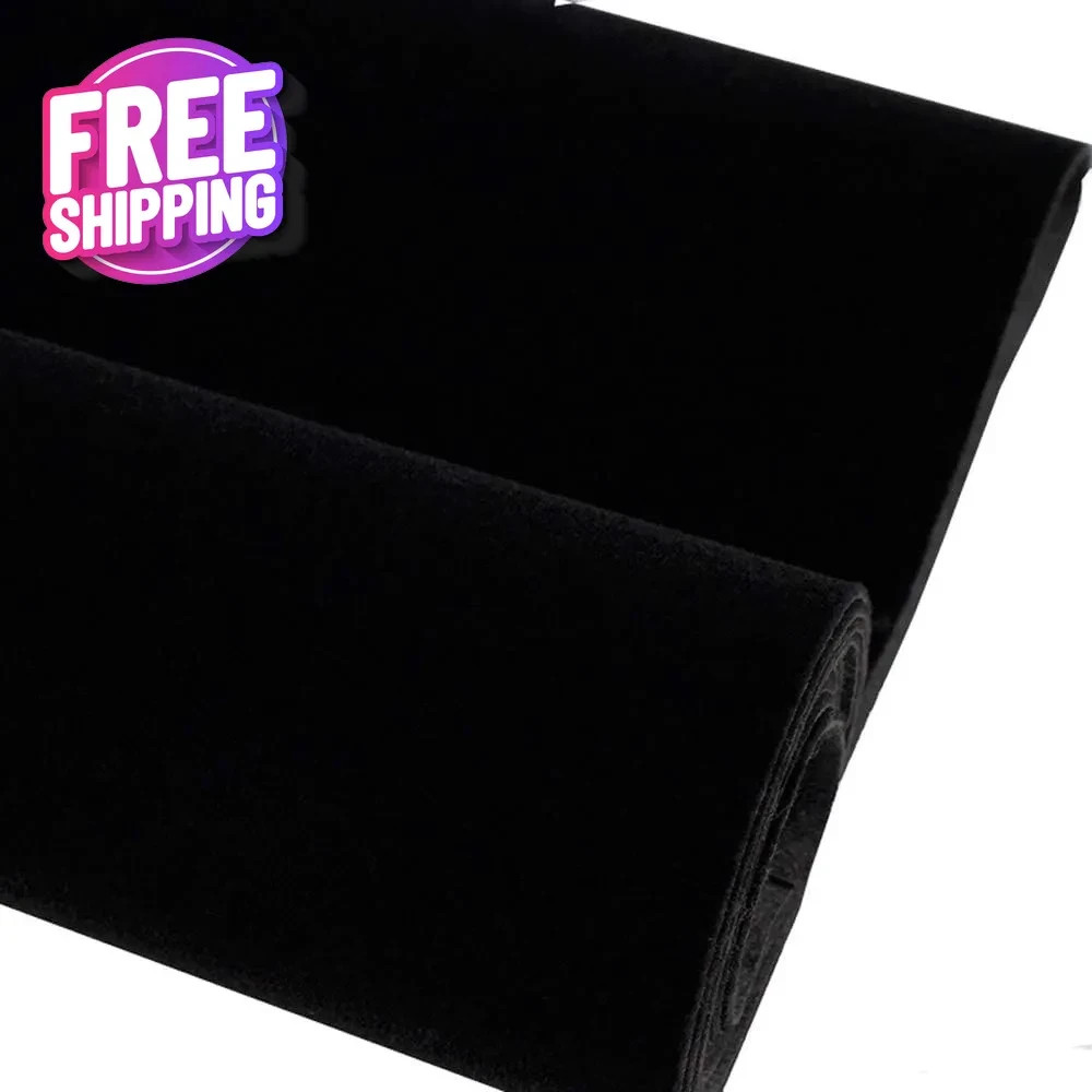 Self-Adhesive Black Velvet Flock Liner Sticker, 17.7X98 Inches