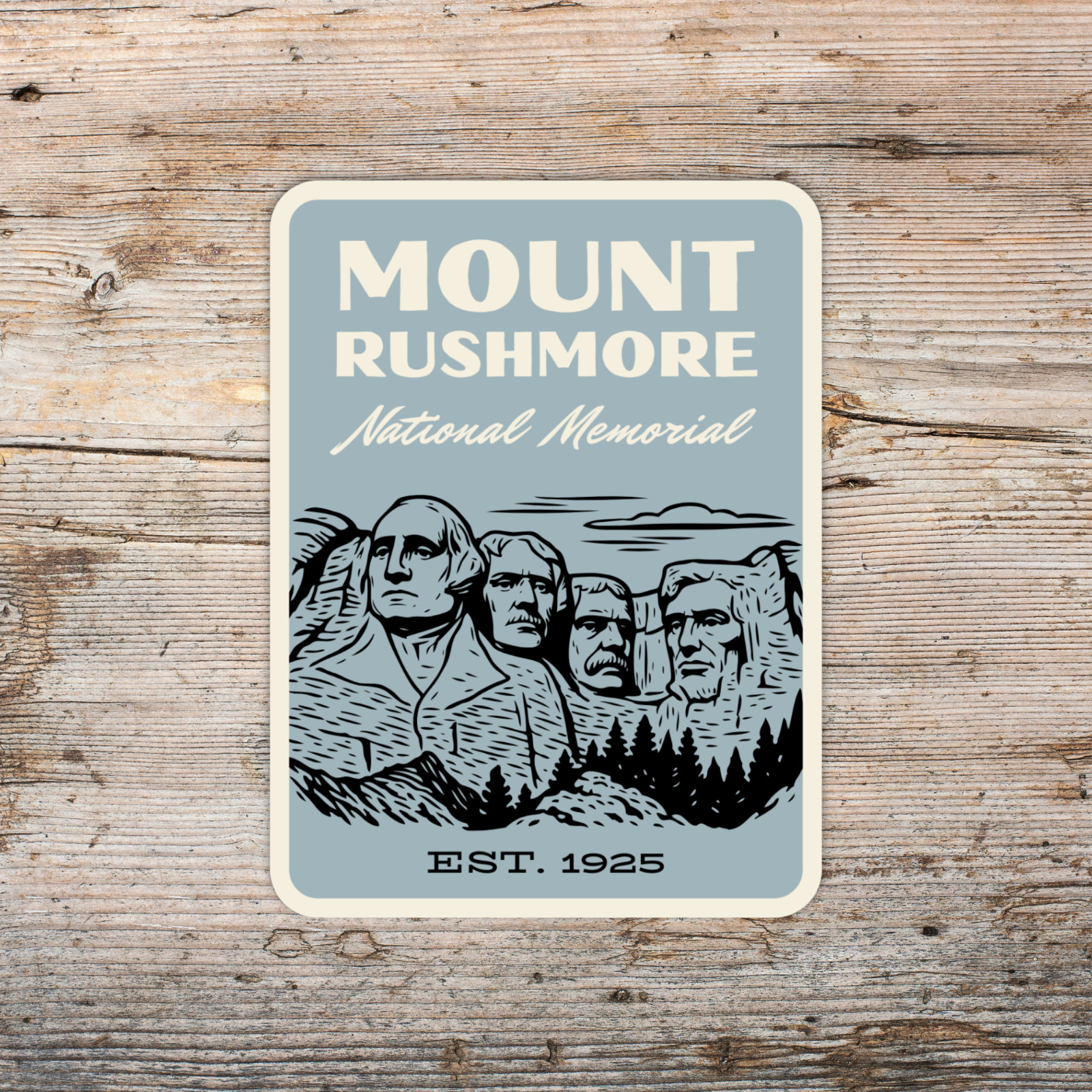 Mount Rushmore National Monument Sticker – Retro 1960s Style Decal