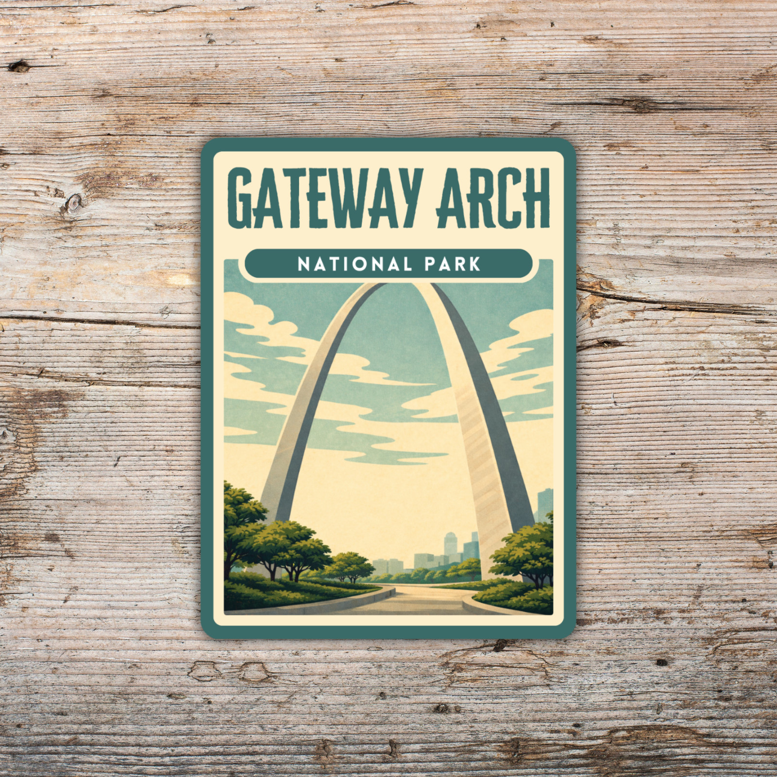 Gateway Arch National Park Sticker Retro Screen Print Vinyl St. Louis Decal