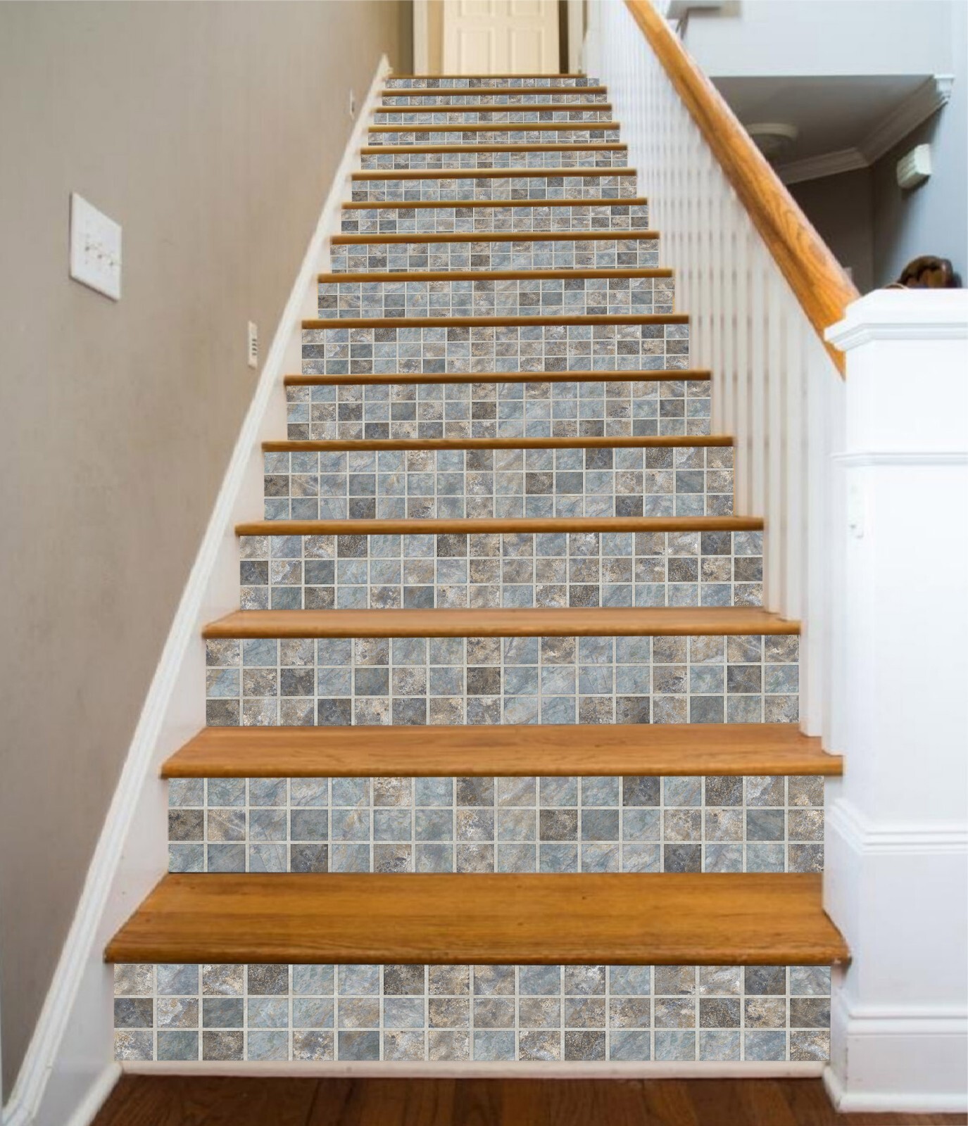 3D Tile Pattern AZ690 Stair Risers Decoration Mural Vinyl Wallpaper Kay