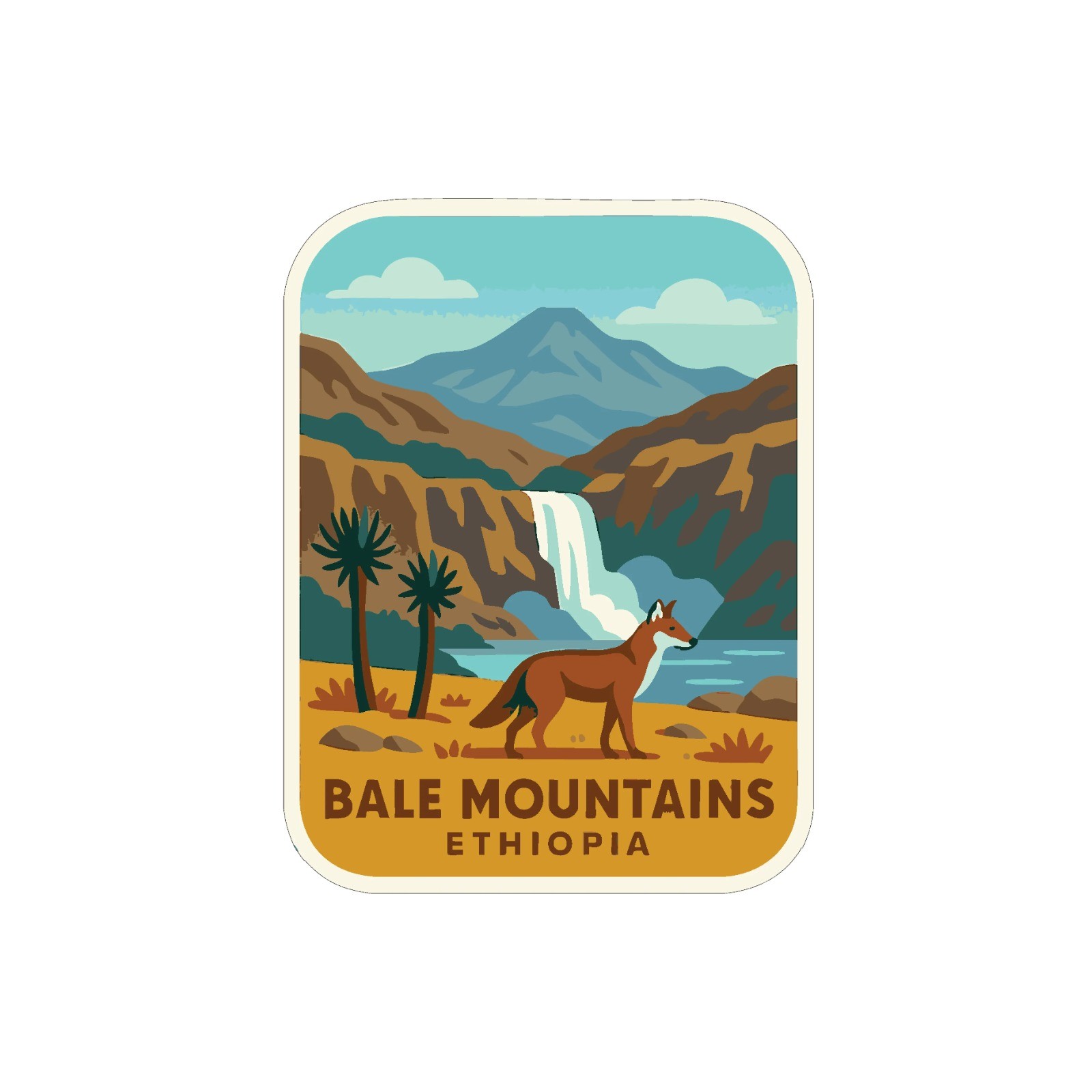 Bale Mountains Ethiopia National Park Sticker Decal Vinyl Die-Cut World