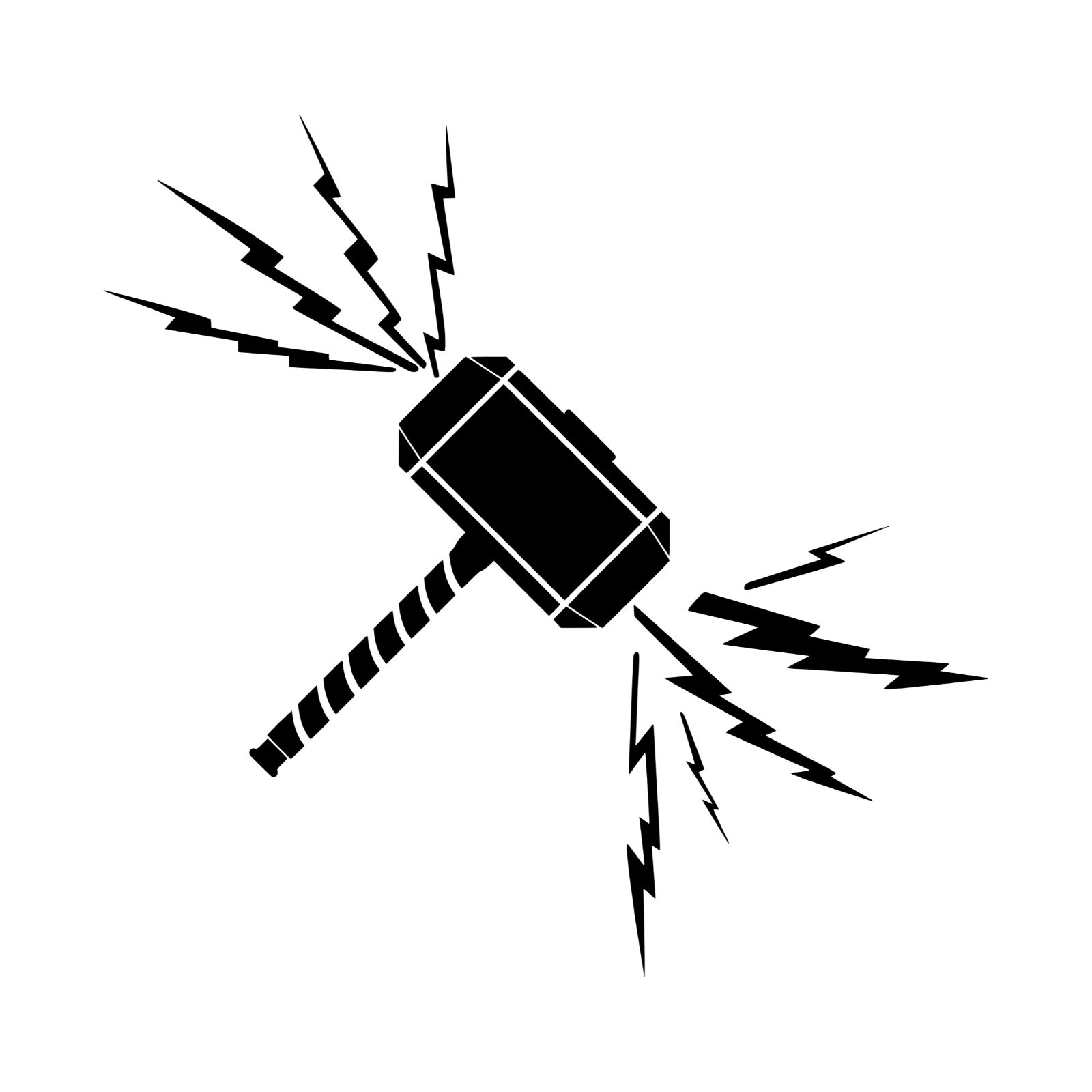 Thor Hammer Crack Vinyl Decal Die Cut