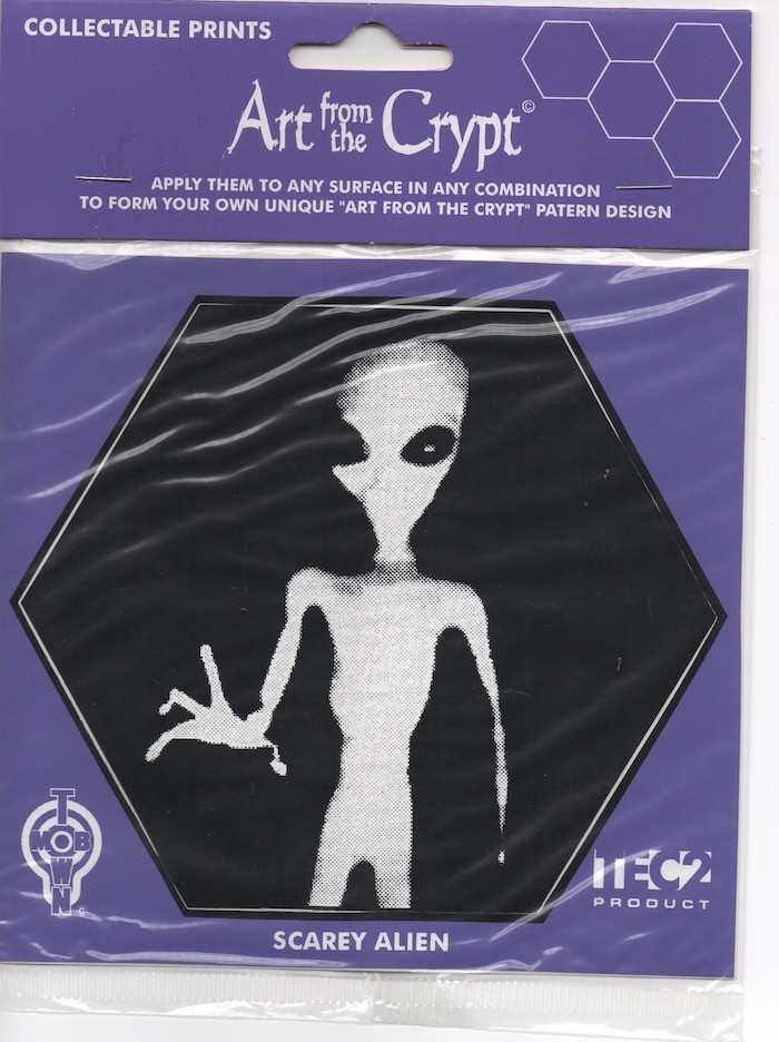 Art From The Crypt – Collectable Print Cling Sticker – Scary Alien
