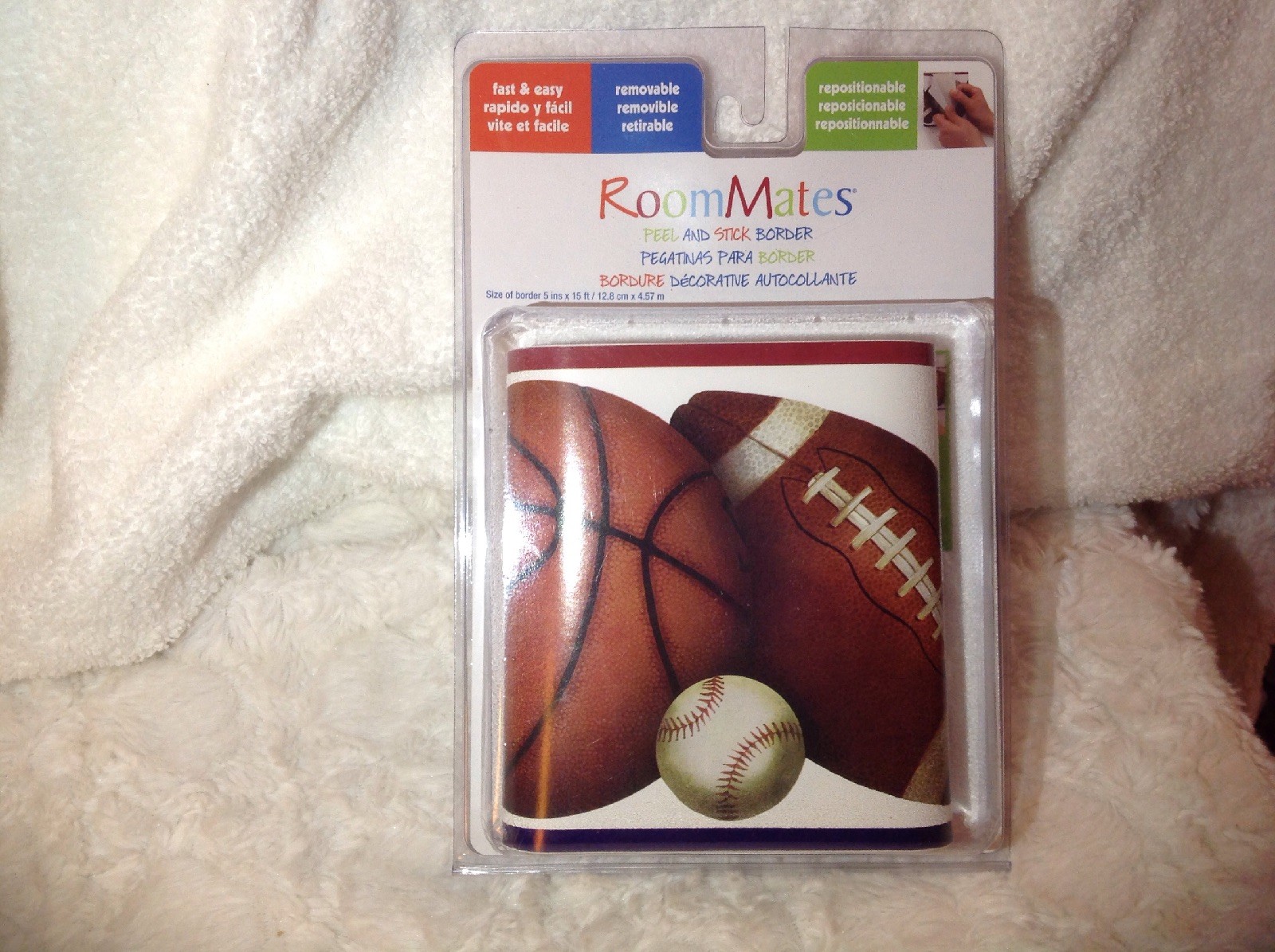 Room Mates – Sports – New Unopened 15 Feet x 5 Inches – Removable – Reposition