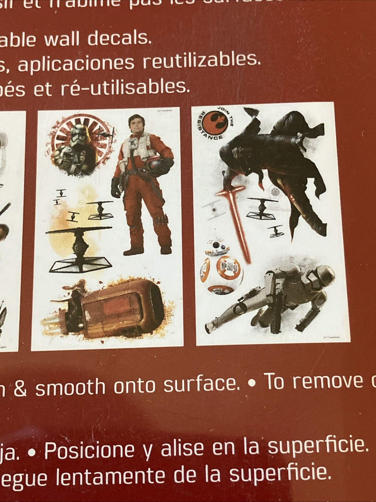 NEW Star Wars The Force Awakens Wall Decals 15 pcs Stickers Room Decor