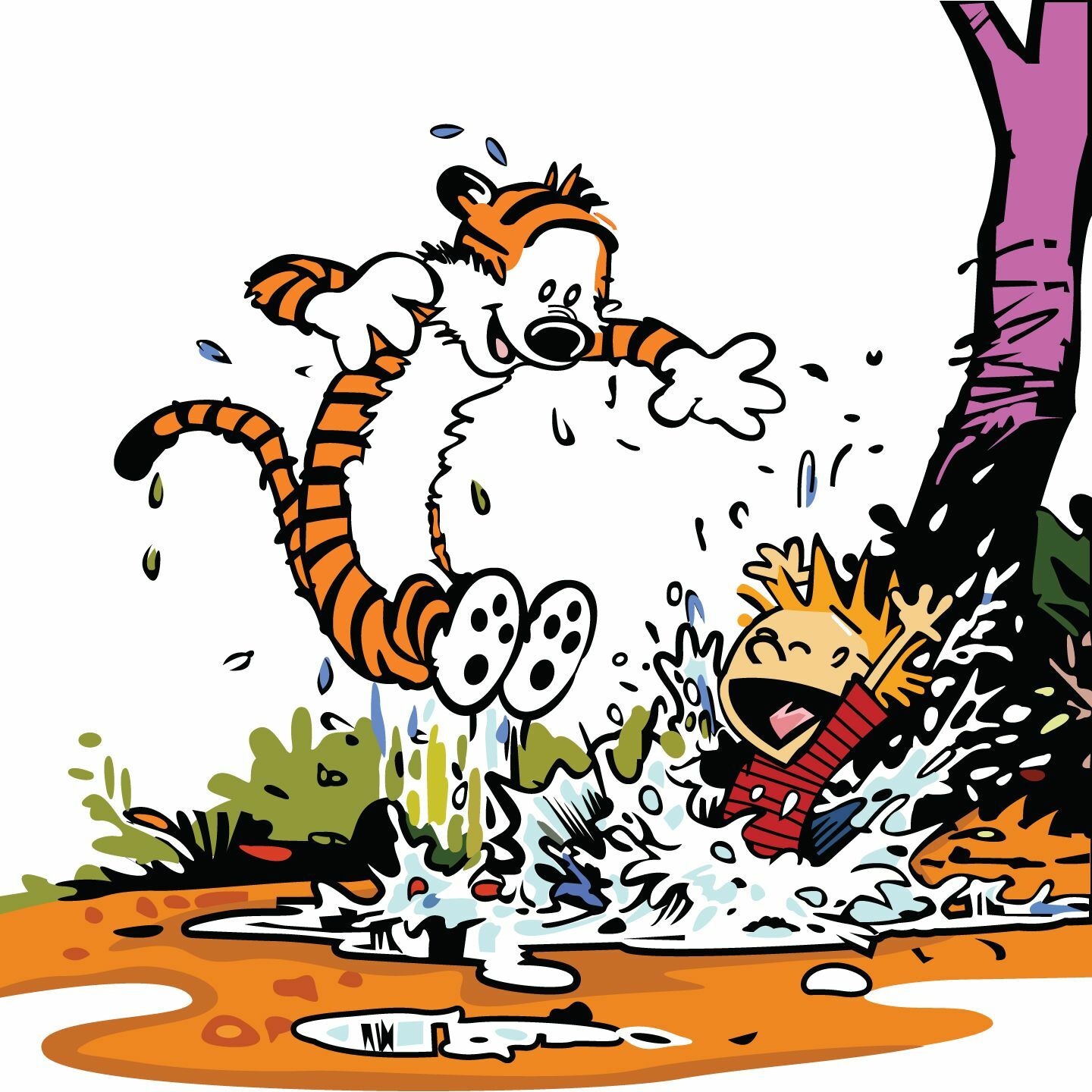Vinyl Children’s Bedroom Calvin & Hobbes Playing Wall Decal Home Adhesive Decor