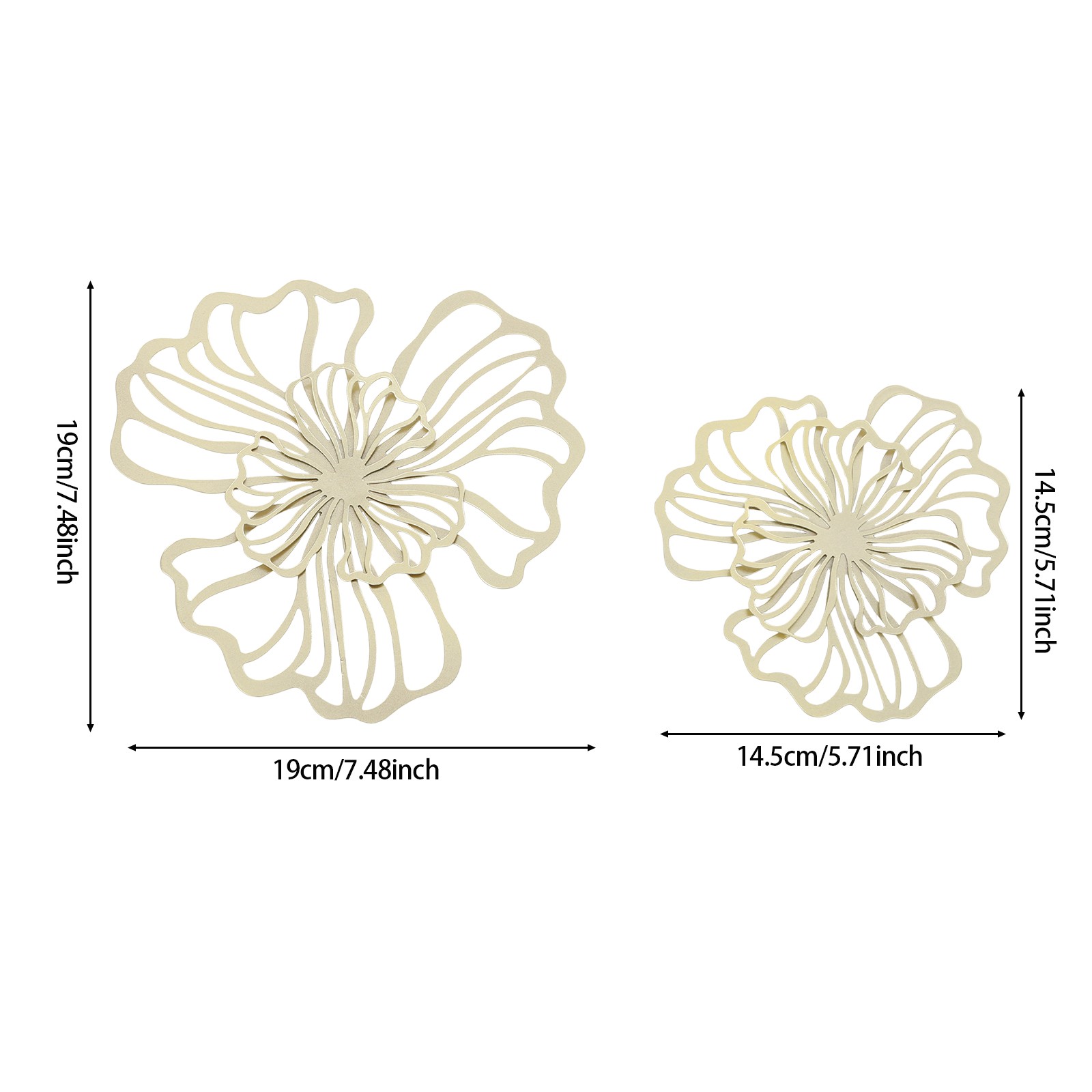 7-Piece Metal Wall Decor Flower Office Wall Hanging Ar Indoor Metal Wall Decor
