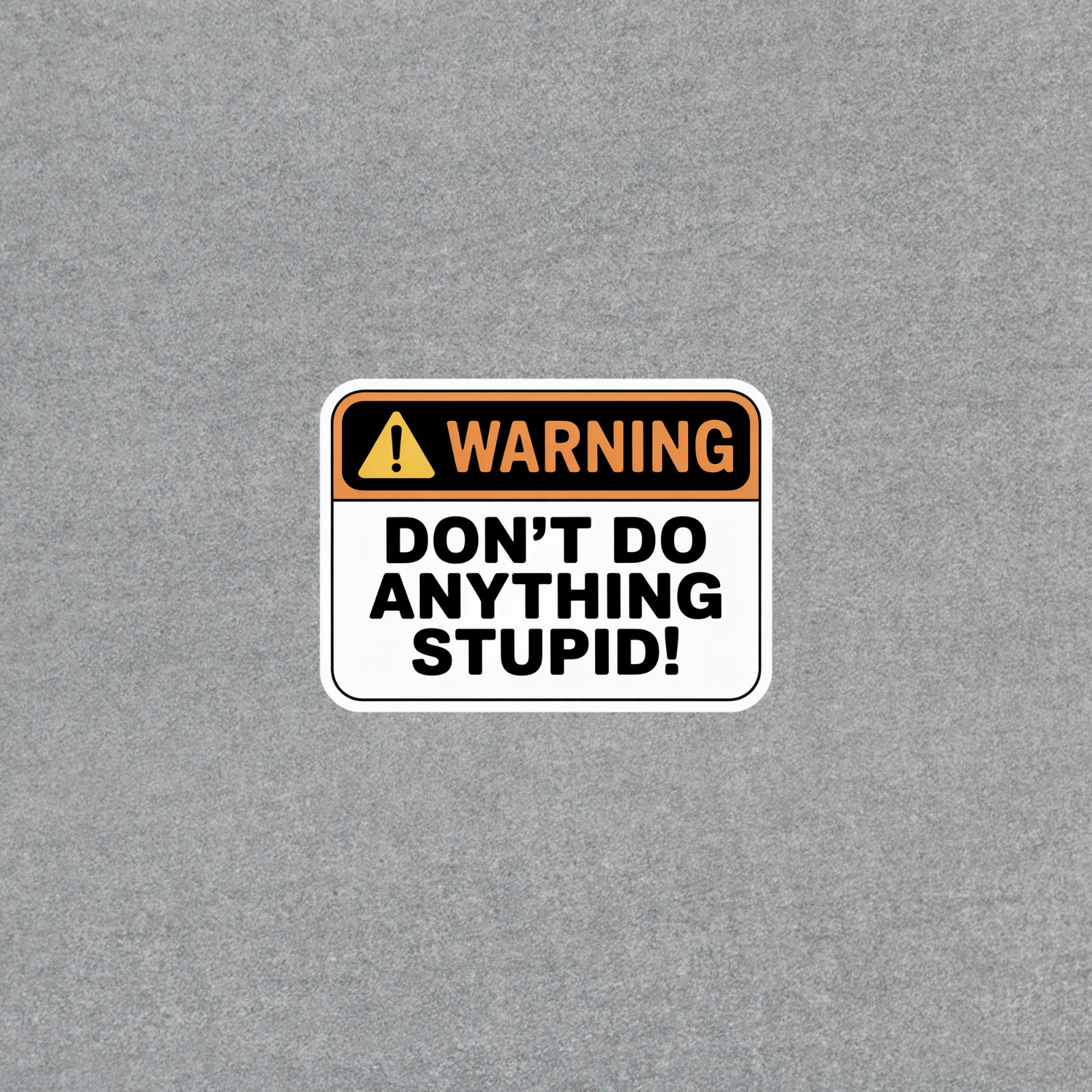 Funny Warning Sticker – Don’t Do Anything Stupid Humor Decal #6713