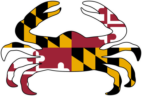 Maryland Flag Crab Shaped Decal!!!