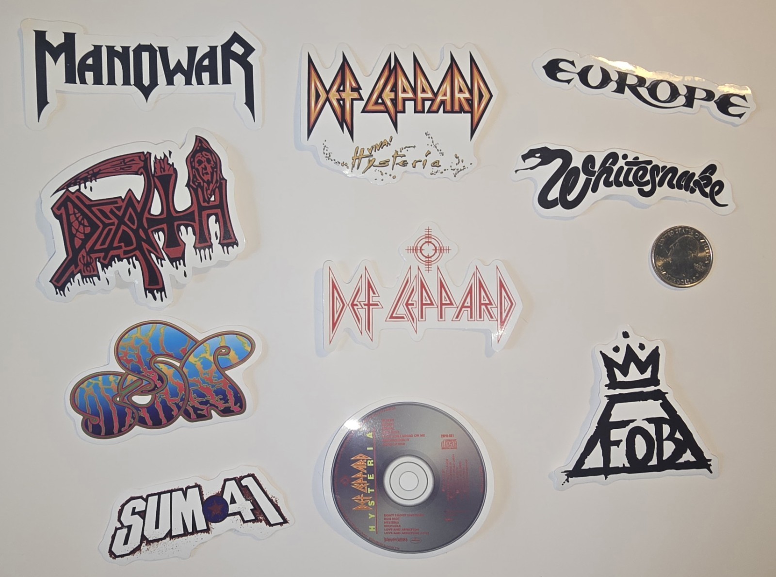 Vinyl Stickers Def Leppard, Europe, Manowar, Whitesnake, FOB