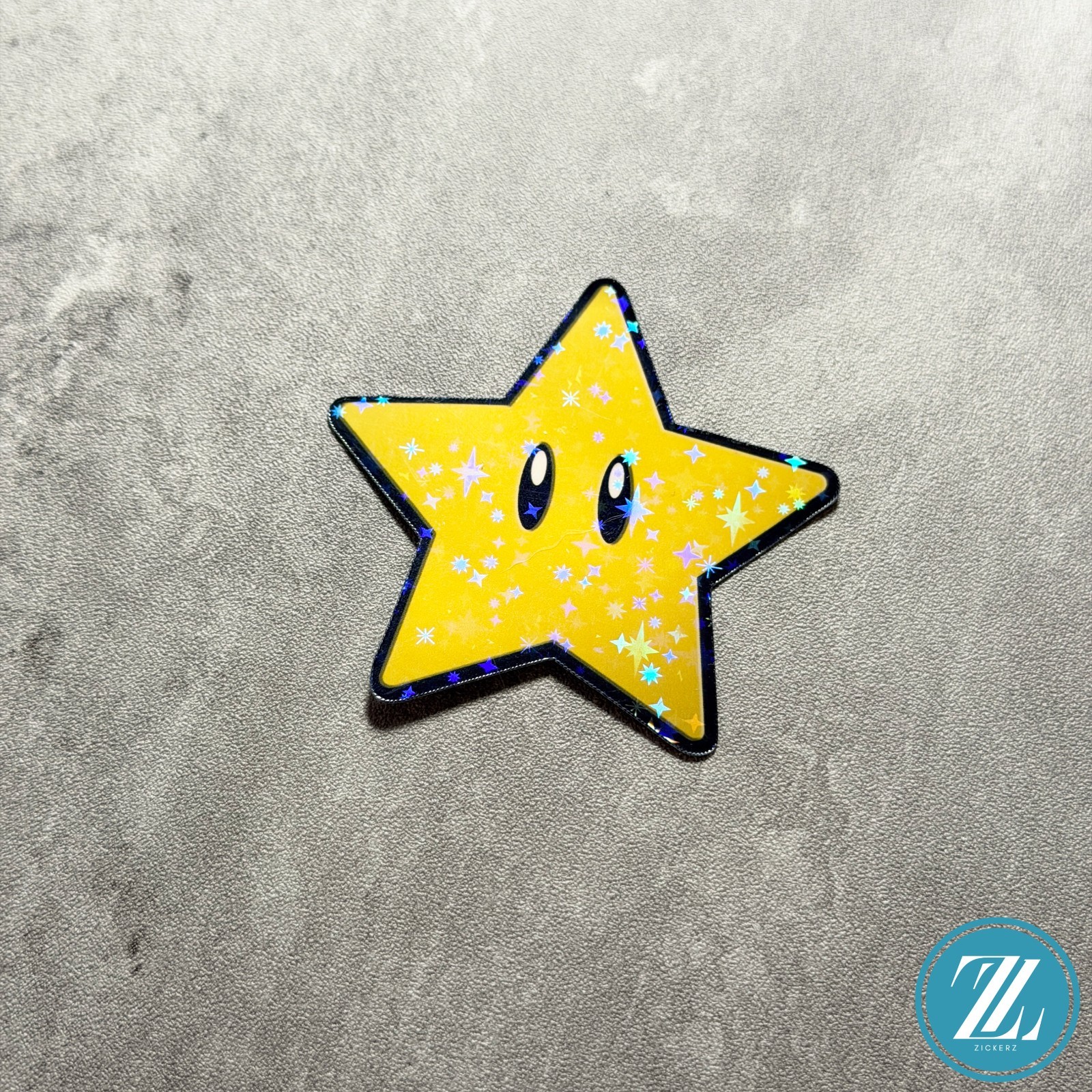 Super Star Sticker, Holographic Super Mario Decal