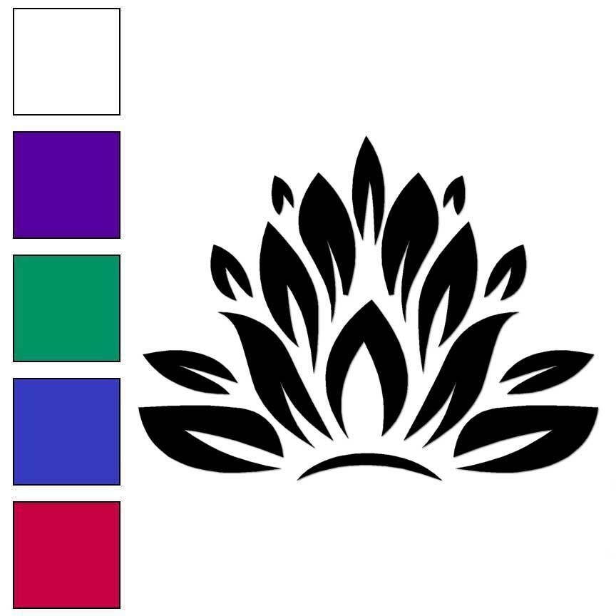 Lotus Blossom Flower, Vinyl Decal Sticker, Multiple Colors & Sizes #6642