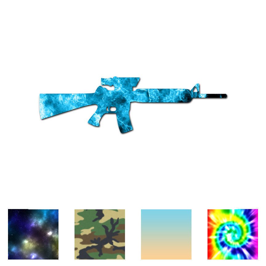 New AR-15 Assault Rifle Gun – Decal Sticker – Multiple Patterns & Size – ebn2981