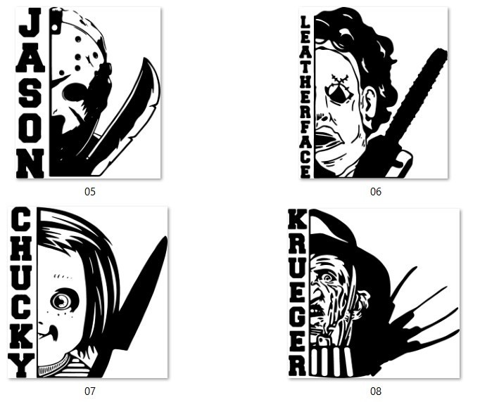 Horror Theme Decals 5″