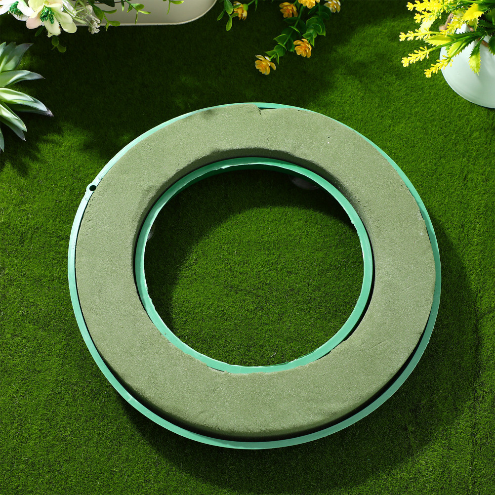 1PC Flower Foam Ring Wet Floral Designer Oasis Wreath Base for Fresh Sucker
