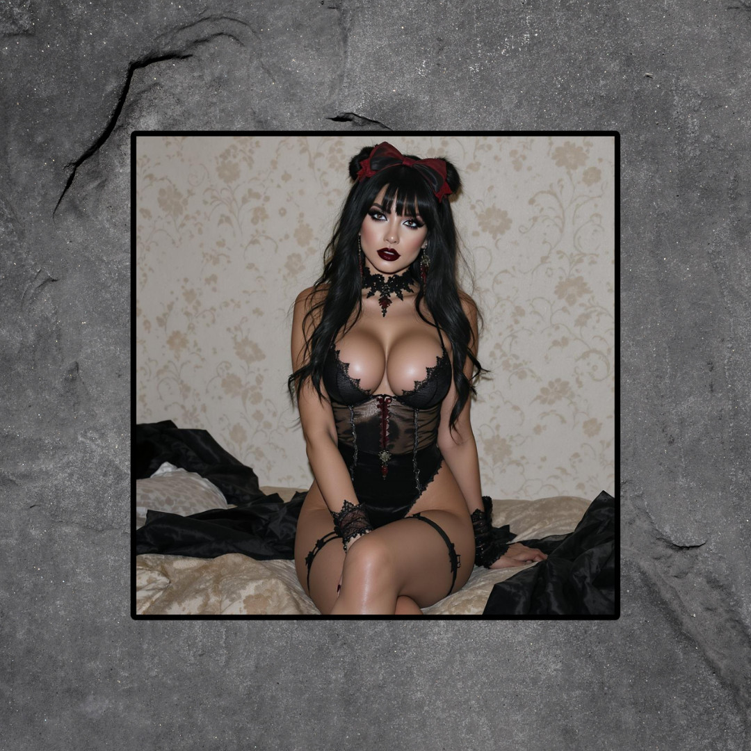Pinup girl sticker vinyl decal gothic vampire cosplay queen lingerie portrait