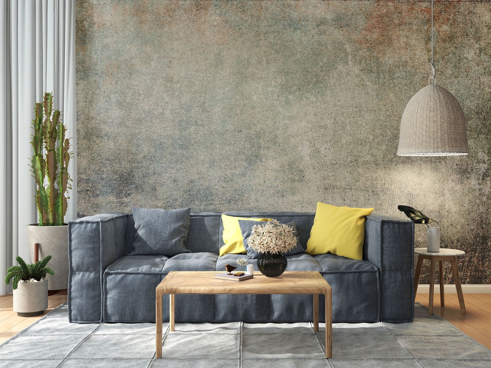 Rustic Concrete Wallpaper Wall Decor. Modern Minimalistic Self Adhesive Peel and