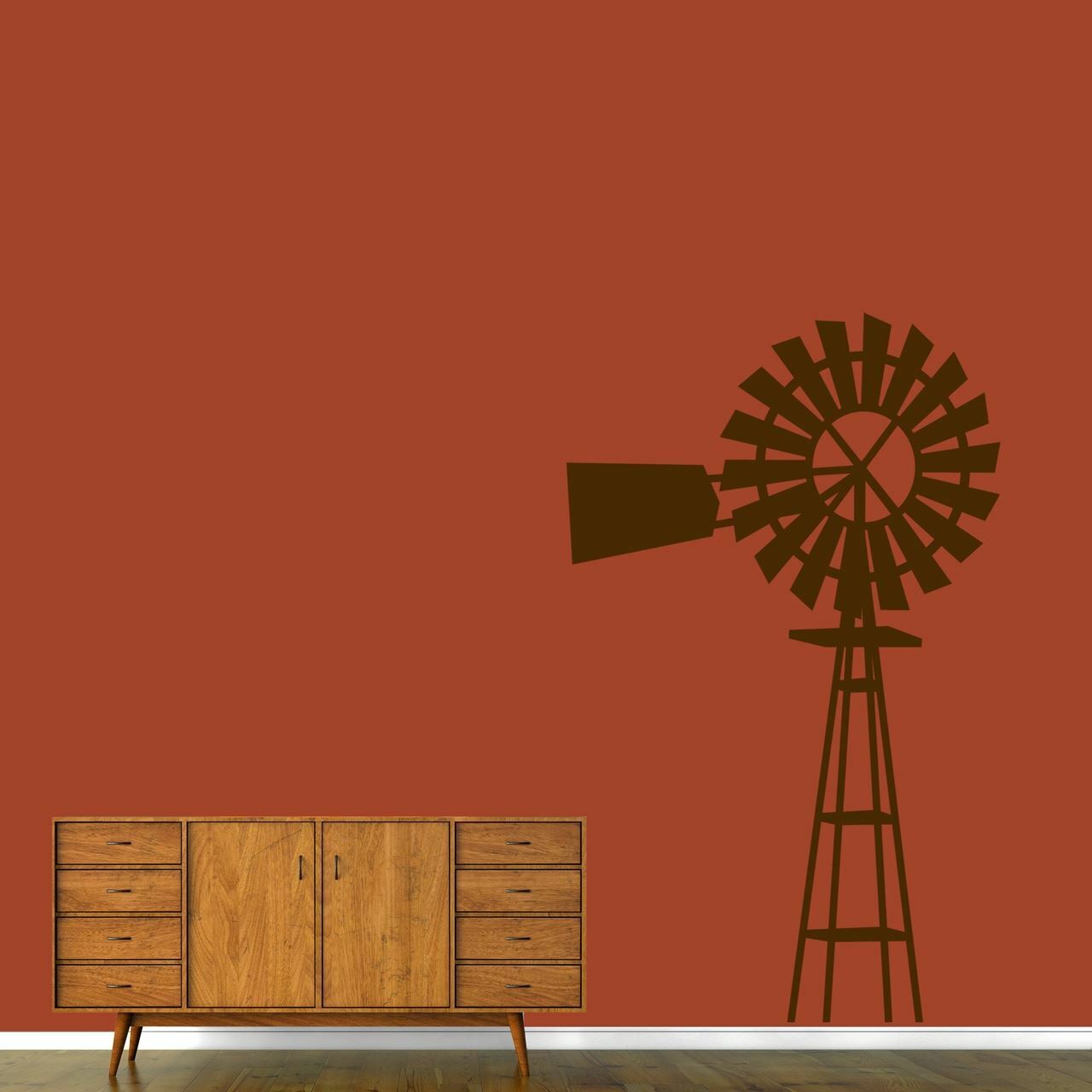 Windmill Tall Wall Decal – Farmhouse Decor, Entryway, Family, Living Room, Art