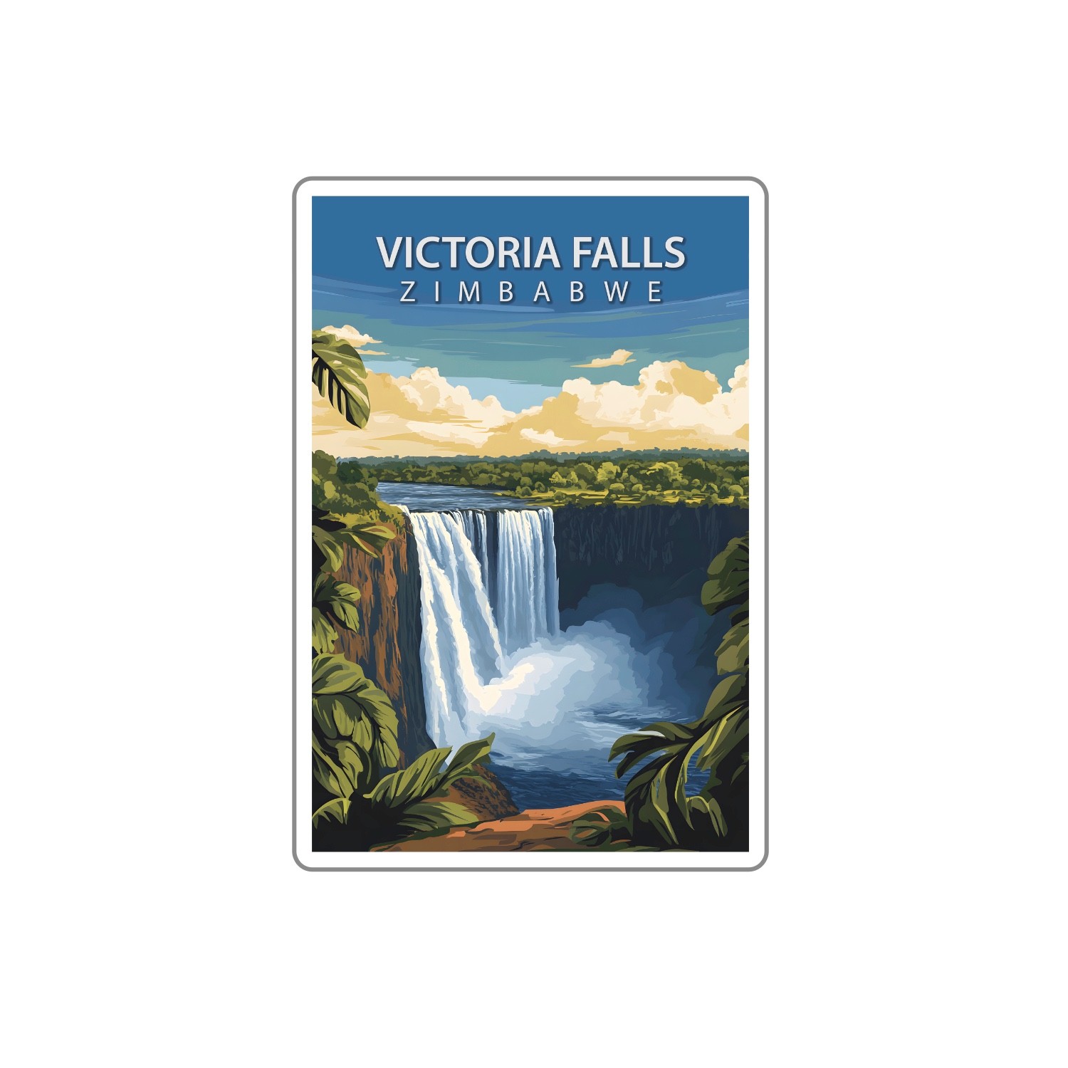 Victoria Falls Town in Zimbabwe Park Travel the World Fun Vinyl Decal Sticker