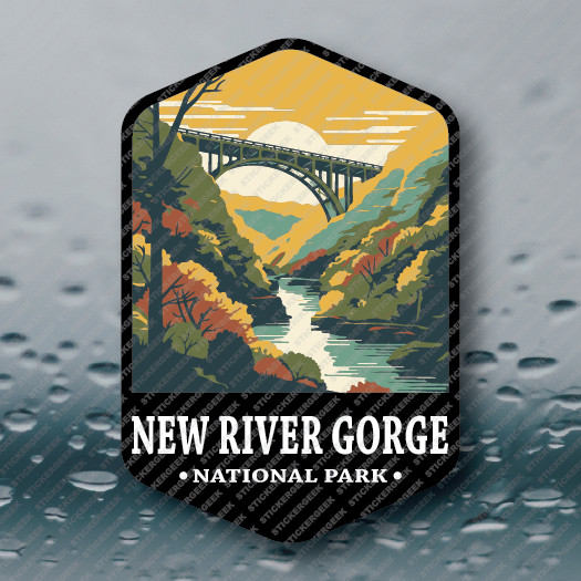 US National Park NEW RIVER GORGE WEST VIRGINIA Camping Outdoors Hiking Sticker
