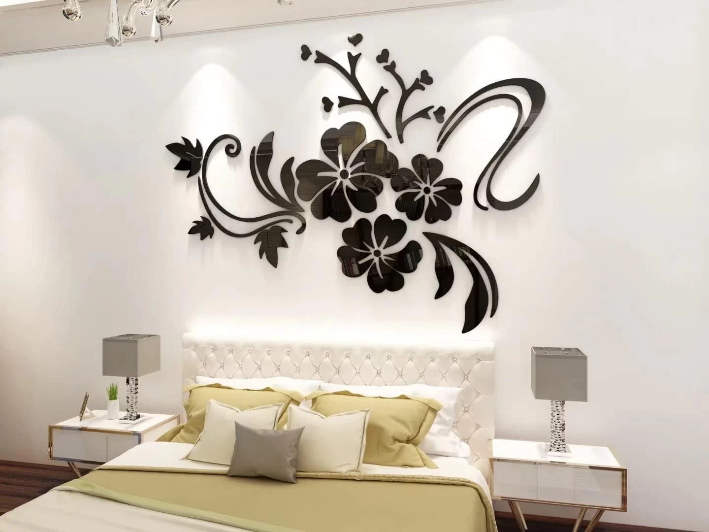 Wall Stickers 3D Flower Pattern – Family Wall Decals Living Room Wall Decor