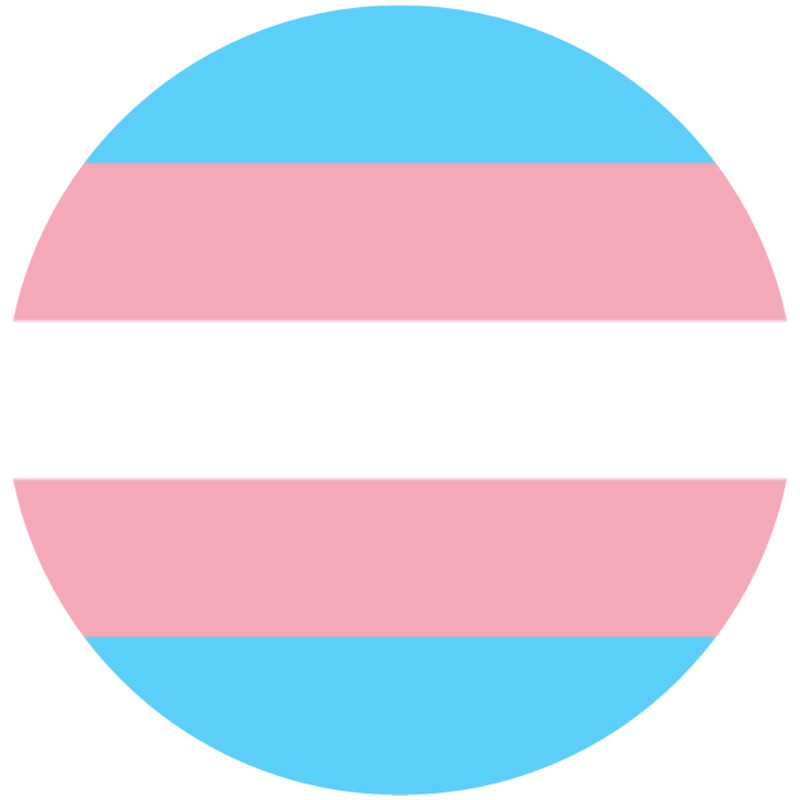 Transgender Pride Flag – 3 Inch Circle Sticker 3″ x 3″ – LGBTQ+ Support